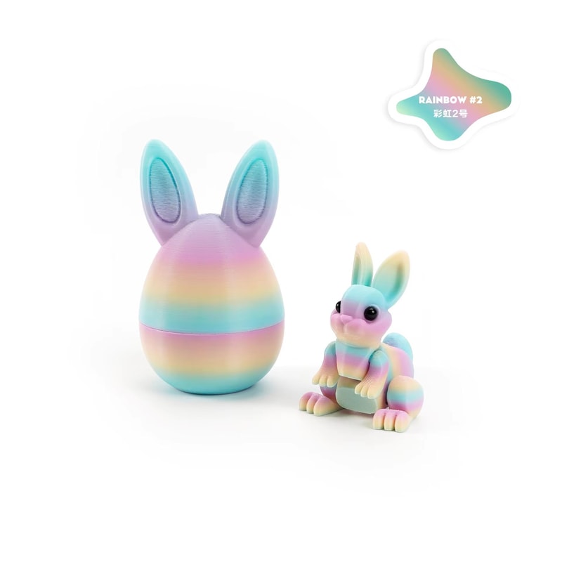3D Printed Easter Rabbit Egg Bunny Ornament Cute Desktop Decor 17