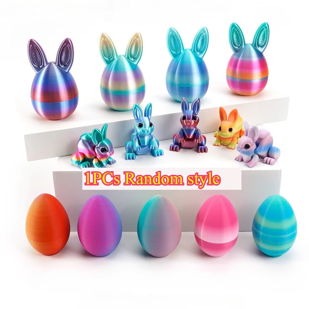 3D Printed Easter Rabbit Egg Bunny Ornament Cute Desktop Decor 27