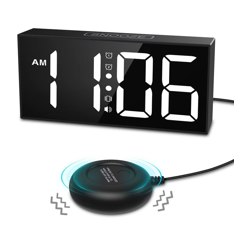 ORIA Heavy Sleeper Vibrating Alarm Clock With Bed Shaker And Large LED Display 6