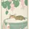 Japandi Cat Bathtub Canvas Wall Art Retro Japanese Aesthetic Poster 7