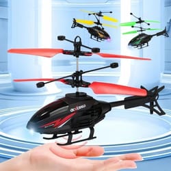 2 channel gesture control rc helicopter with led lights for kids