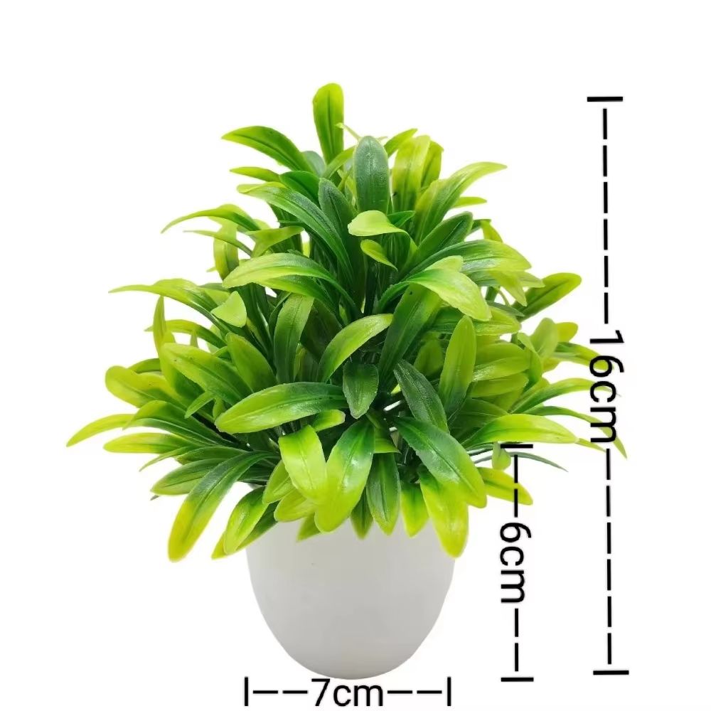 Mini Artificial Bonsai Potted Plant Cute Desk Decor Faux Flower Ornament 6