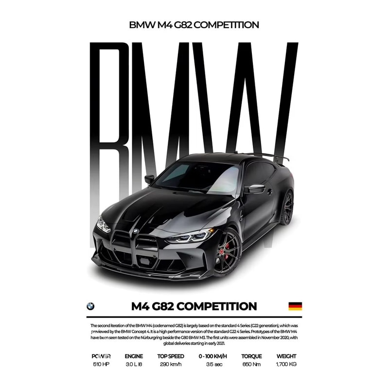 Black Famous Cars Canvas Wall Art Print For Modern Home Decoration Automotive Racing Poster 19