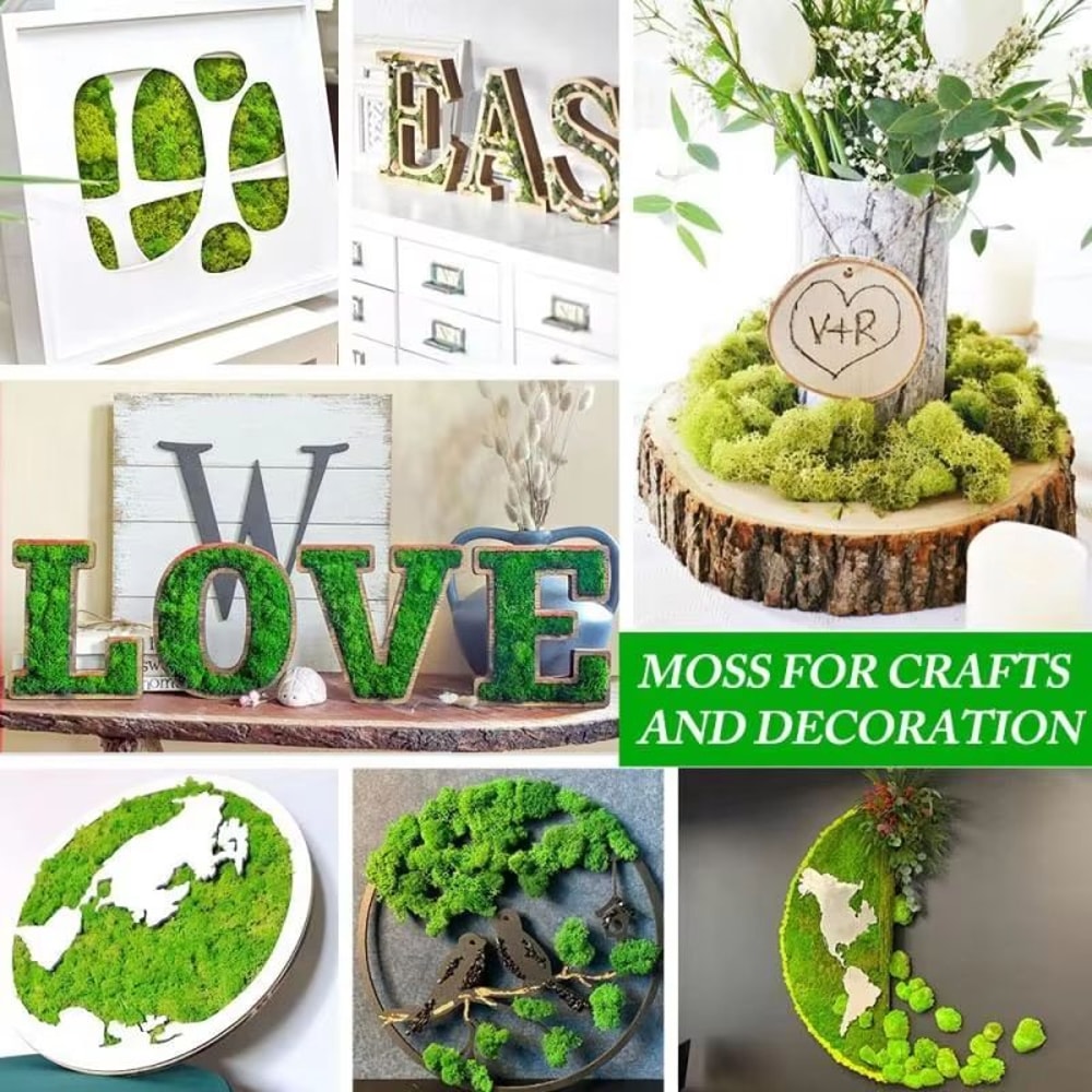 Natural Look Artificial Green Moss And Grass Set For Home Garden Decoration And DIY Crafts 3