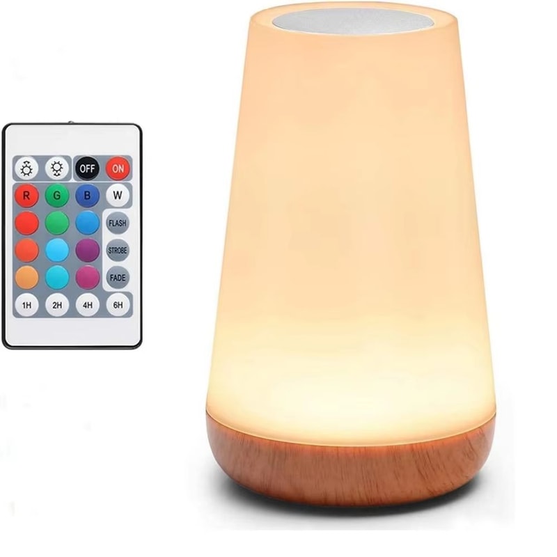 Rechargeable USB Touch Dimmable RGB Night Lamp For Bedroom Table Bedside Lighting 6