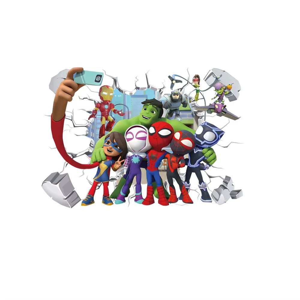 Cute Spiderman Wall Stickers For Kids Room Removable Cartoon Superhero Decor 10