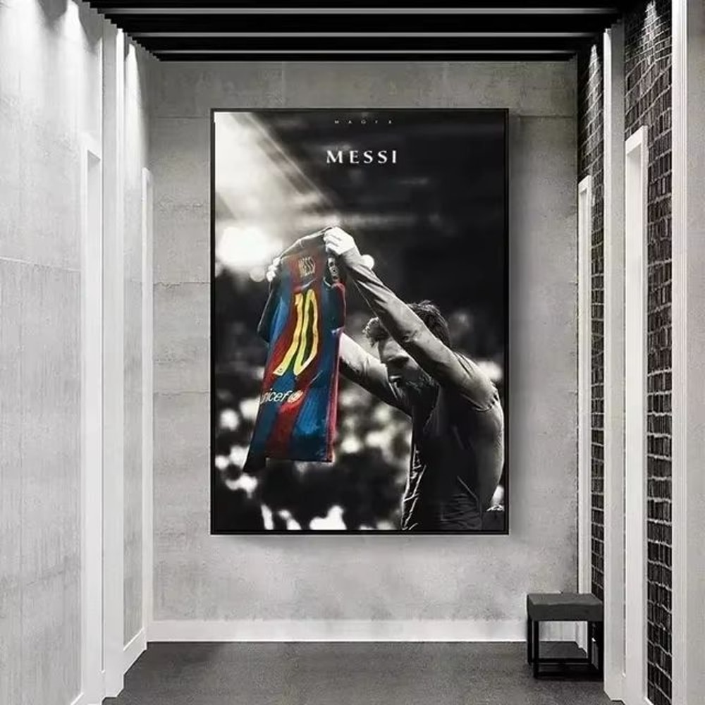 Vintage Lionel Messi Football Star Canvas Print Wall Art For Home And Club Decor 6