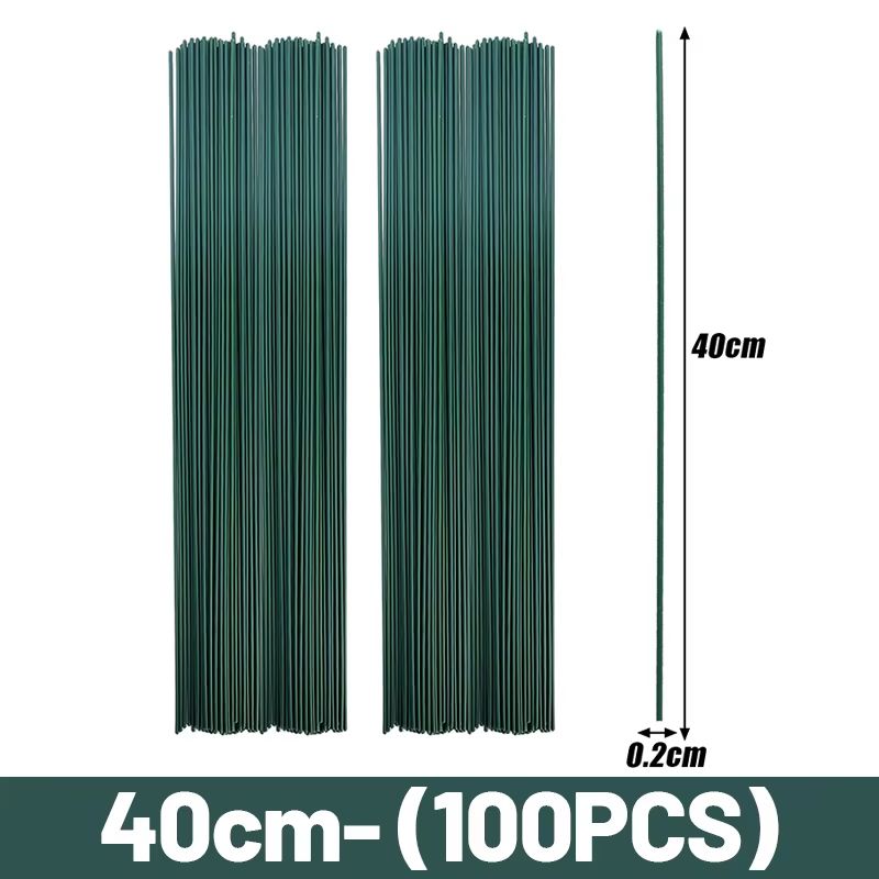 100PCS Bendable Floral Wire Stems For DIY Crafts Artificial Flower Rod Set 10