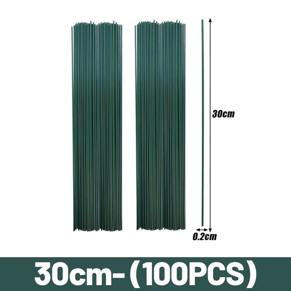 100PCS Bendable Floral Wire Stems For DIY Crafts Artificial Flower Rod Set 8