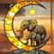 Elephant Family Moon Window Hanging Decoration Pendant For Garden And Home 0