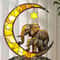 Elephant Family Moon Window Hanging Decoration Pendant For Garden And Home 3