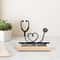 Personalized Stethoscope Metal Art Statue On Wooden Base For Doctor Desk Decoration 0