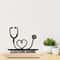 Personalized Stethoscope Metal Art Statue On Wooden Base For Doctor Desk Decoration 1
