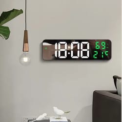 9 inch led digital wall clock usb powered temperature humidity display alarm clock