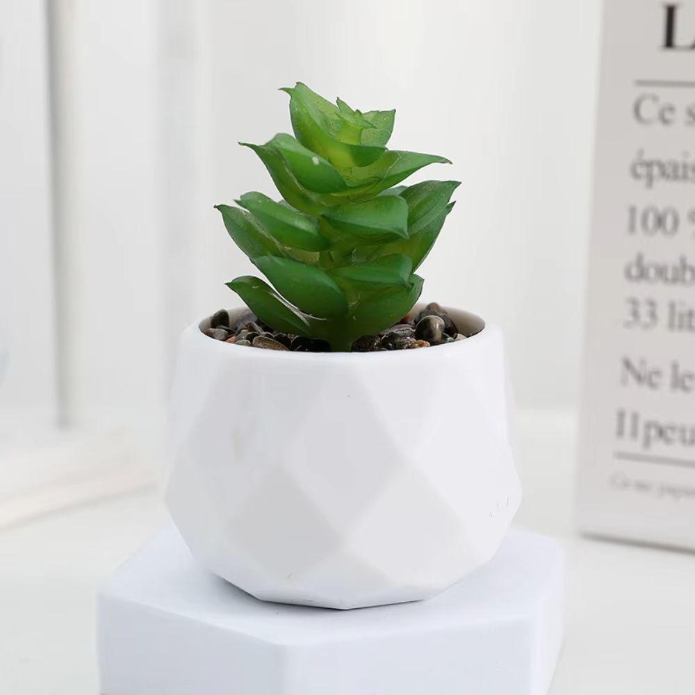 Mini Artificial Succulent Bonsai Plant Realistic Faux Cactus Decor For Desk And Home 9