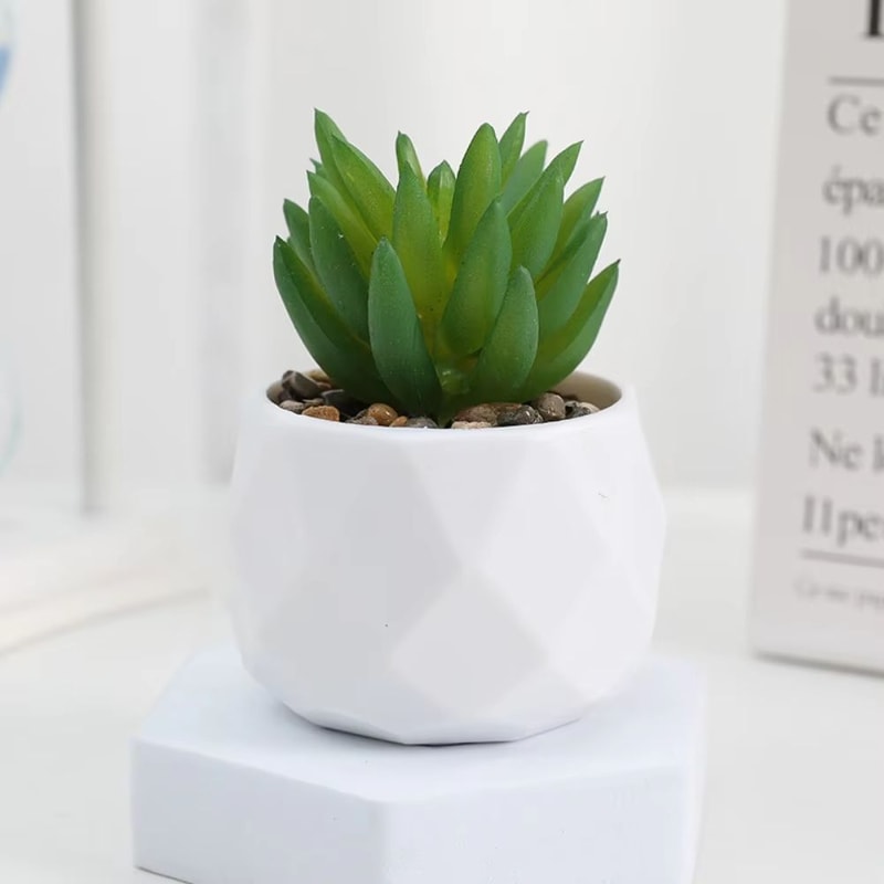Mini Artificial Succulent Bonsai Plant Realistic Faux Cactus Decor For Desk And Home 7
