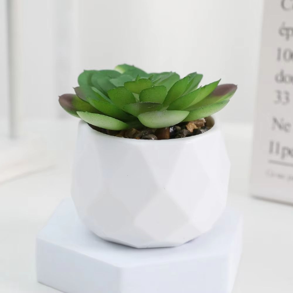 Mini Artificial Succulent Bonsai Plant Realistic Faux Cactus Decor For Desk And Home 12