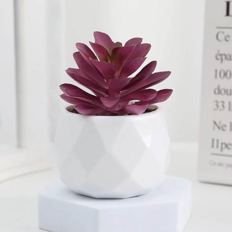 Mini Artificial Succulent Bonsai Plant Realistic Faux Cactus Decor For Desk And Home 15