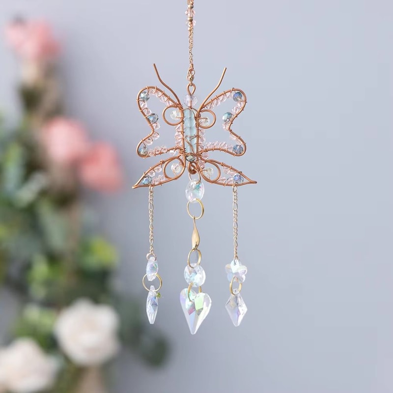 Crystal Sun Moon Wind Chime Suncatcher Prism Hanging Decor For Window And Garden 10