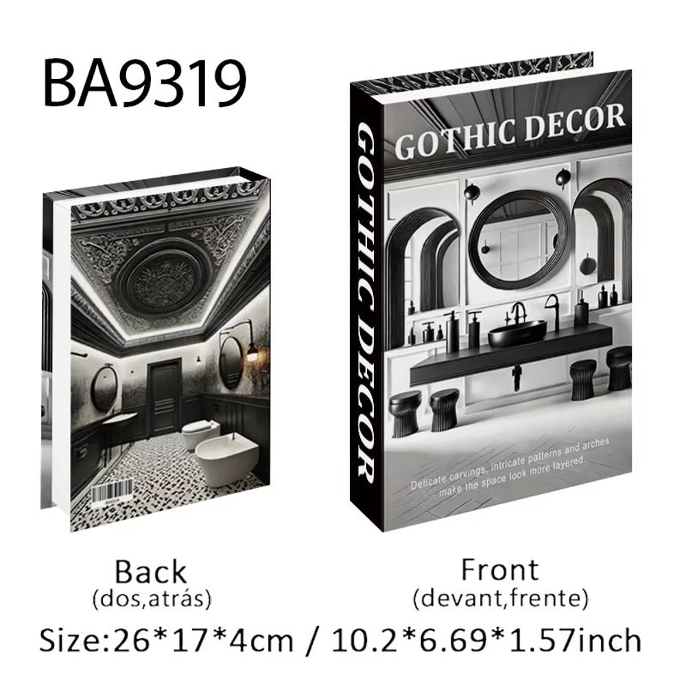 Ukiyoe Lucky Cat Decorative Book Box Hidden Storage Organizer 23