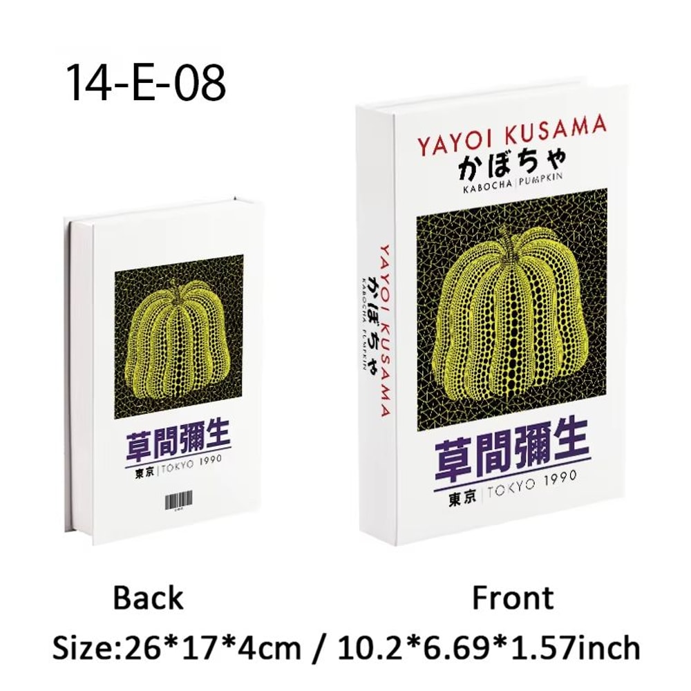 Ukiyoe Lucky Cat Decorative Book Box Hidden Storage Organizer 24