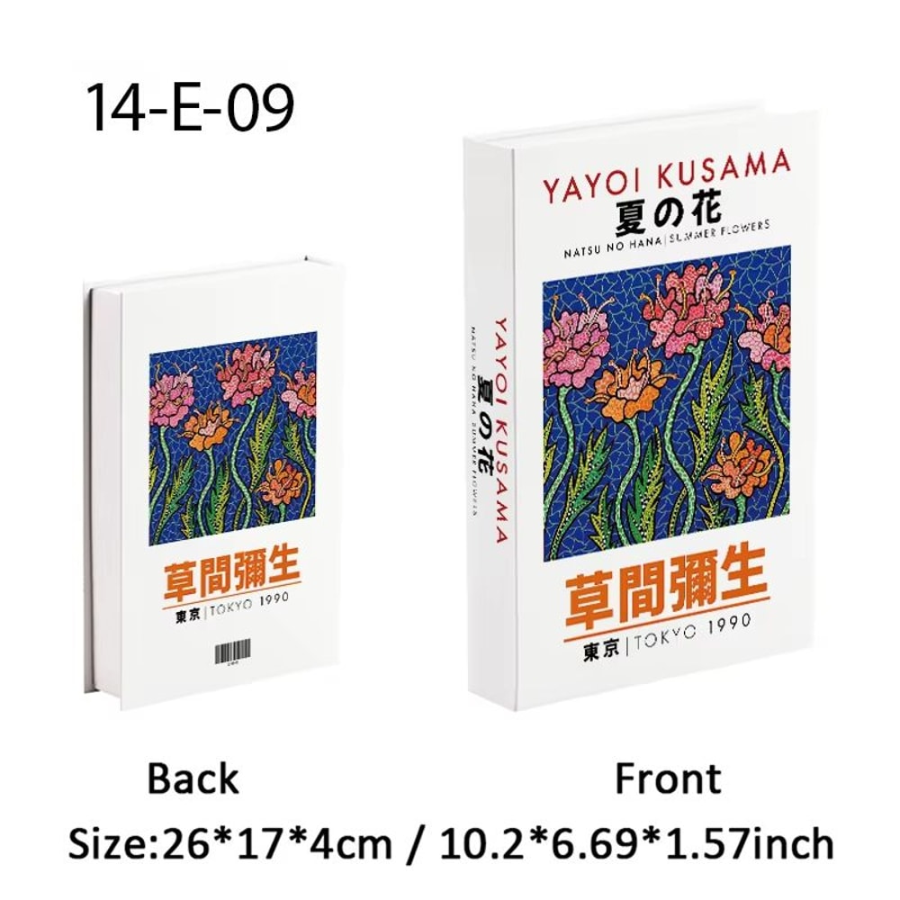 Ukiyoe Lucky Cat Decorative Book Box Hidden Storage Organizer 25