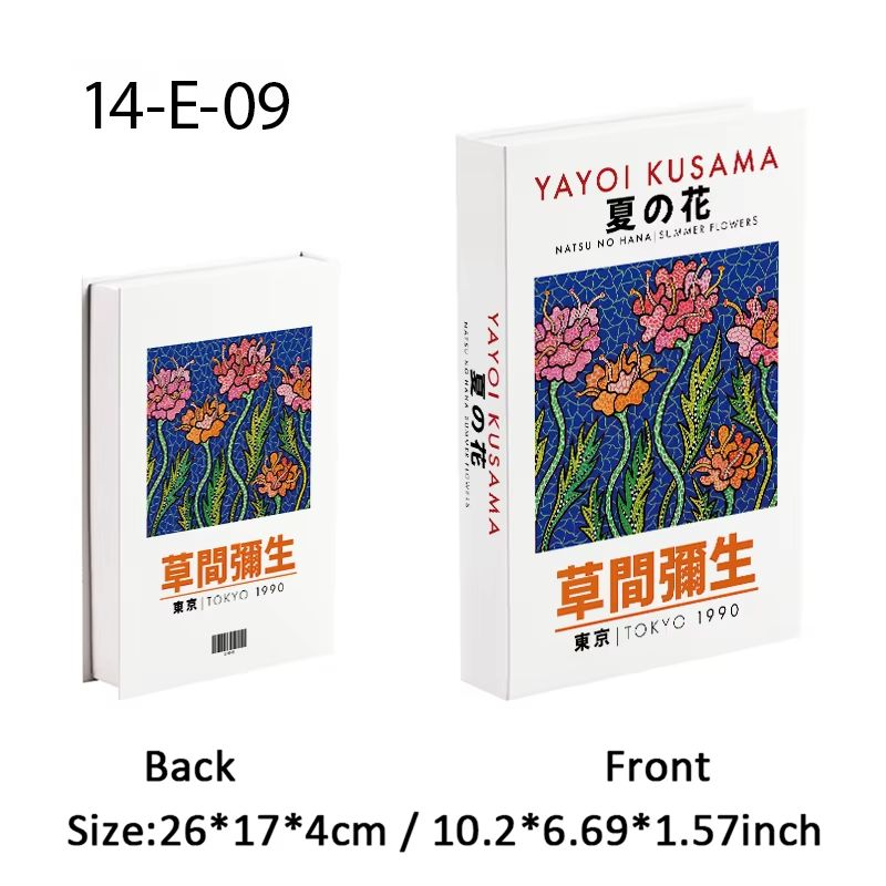 Ukiyoe Lucky Cat Decorative Book Box Hidden Storage Organizer 25