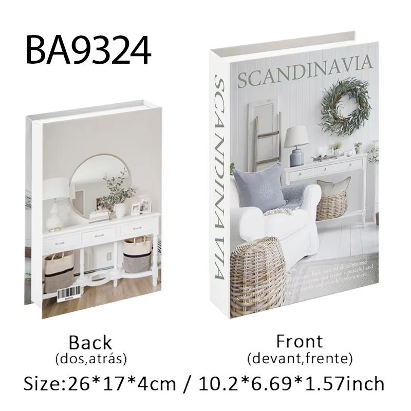 Ukiyoe Lucky Cat Decorative Book Box Hidden Storage Organizer 26