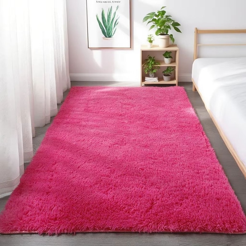 Ultra Soft Gray Shaggy Area Rug Non Slip Fluffy Bedroom Floor Carpet 13