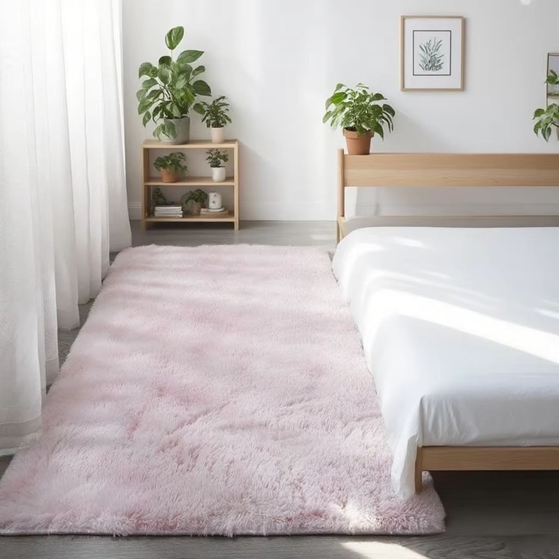 Ultra Soft Gray Shaggy Area Rug Non Slip Fluffy Bedroom Floor Carpet 16