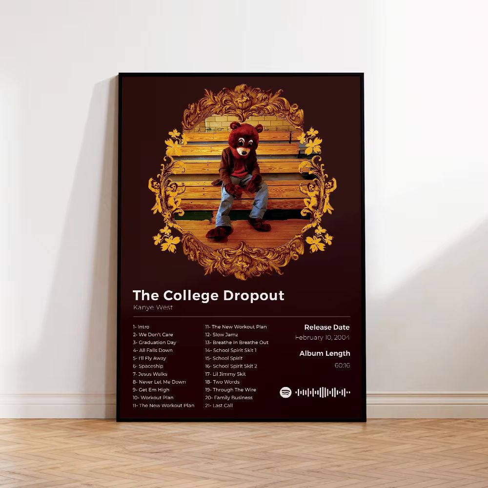 Kanye West Album Canvas Poster Aesthetic Hip Hop Wall Art For Bedroom And Living Room 12