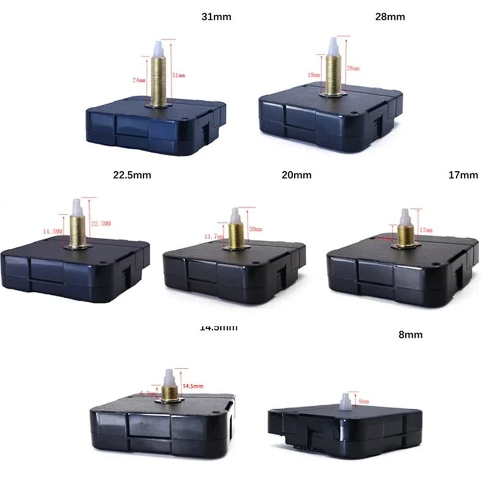 31mm Silent Quartz Clock Movement DIY Long Shaft Repair Kit 5