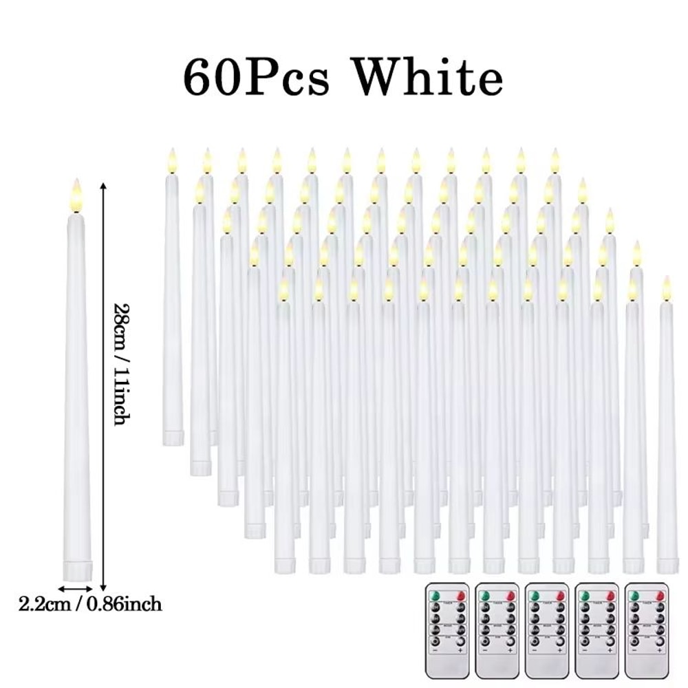 Flameless LED Taper Candle Set With Flickering Light Battery Operated Wedding And Home Decor 13