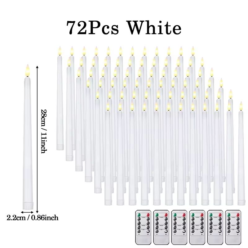 Flameless LED Taper Candle Set With Flickering Light Battery Operated Wedding And Home Decor 16