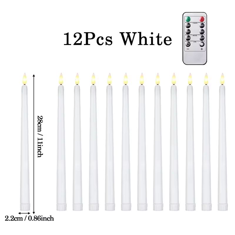 Flameless LED Taper Candle Set With Flickering Light Battery Operated Wedding And Home Decor 6
