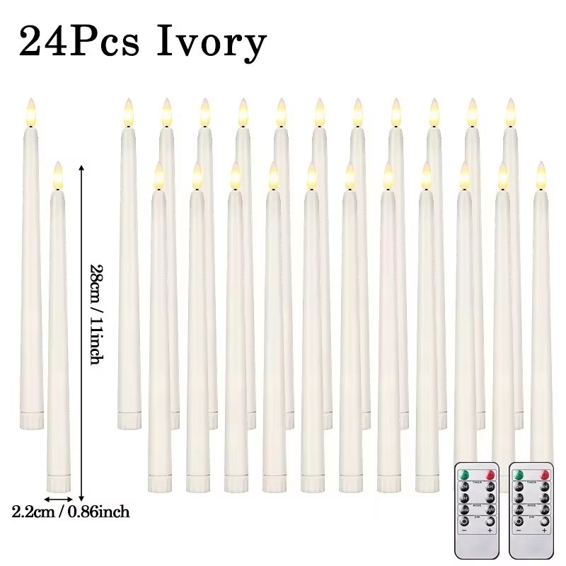 Flameless LED Taper Candle Set With Flickering Light Battery Operated Wedding And Home Decor 7