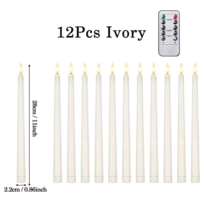 Flameless LED Taper Candle Set With Flickering Light Battery Operated Wedding And Home Decor 8