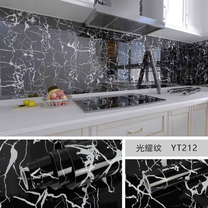 Marble Peel And Stick Wallpaper Waterproof Self Adhesive Kitchen Wall Sticker Roll 13