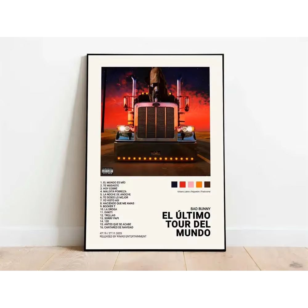 Latin Rapper Album Cover Canvas Poster Wall Art For Aesthetic Room Decor 9