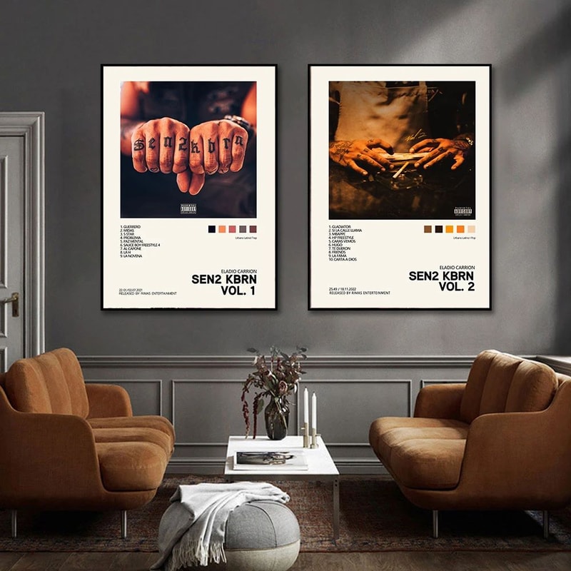 Latin Rapper Album Cover Canvas Poster Wall Art For Aesthetic Room Decor 2