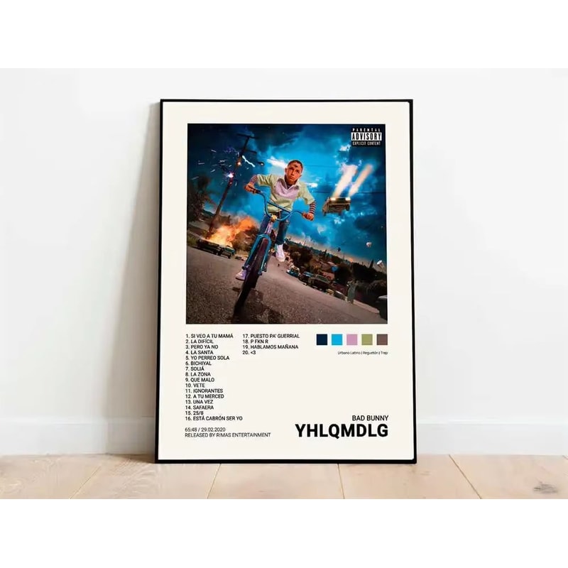 Latin Rapper Album Cover Canvas Poster Wall Art For Aesthetic Room Decor 8