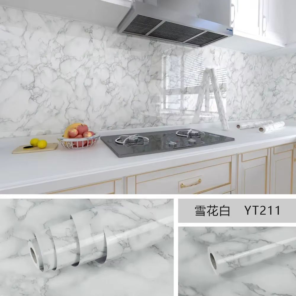 Marble Peel And Stick Wallpaper Waterproof Self Adhesive Kitchen Wall Sticker Roll 20