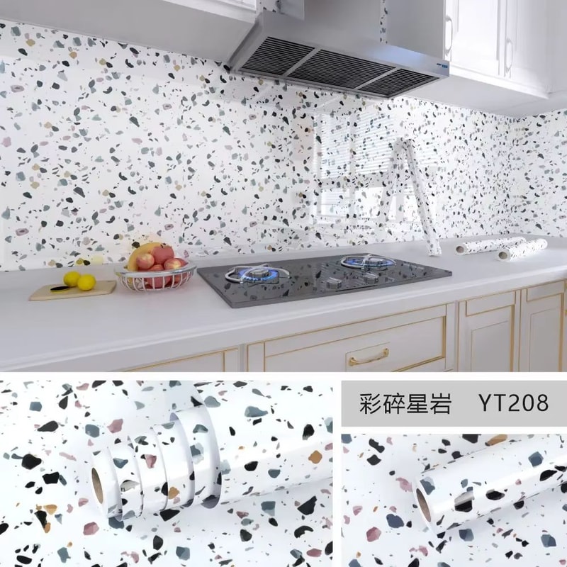 Marble Peel And Stick Wallpaper Waterproof Self Adhesive Kitchen Wall Sticker Roll 24
