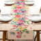 Spring Watercolor Butterfly Linen Table Runner Floral Dining Table Decor For Kitchen And Wedding 0