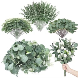silver dollar artificial eucalyptus stems bundle for wedding decor and home styling