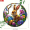Acrylic Easter Bunny Window Hanging Suncatcher With Egg And Floral Design 2