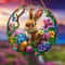 Acrylic Easter Bunny Window Hanging Suncatcher With Egg And Floral Design 3