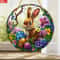 Acrylic Easter Bunny Window Hanging Suncatcher With Egg And Floral Design 6