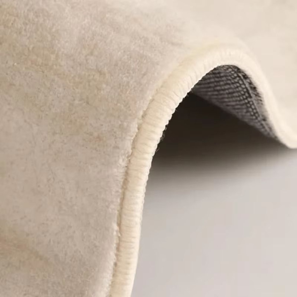 Cream Irregular Minimalist Area Rug Soft Non Slip Floor Carpet For Bedroom And Living Room 4