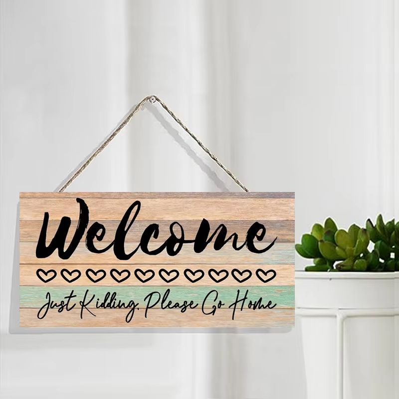 Rustic Wooden Welcome Wall Hanging Sign Farmhouse Door Plaque Decor 1
